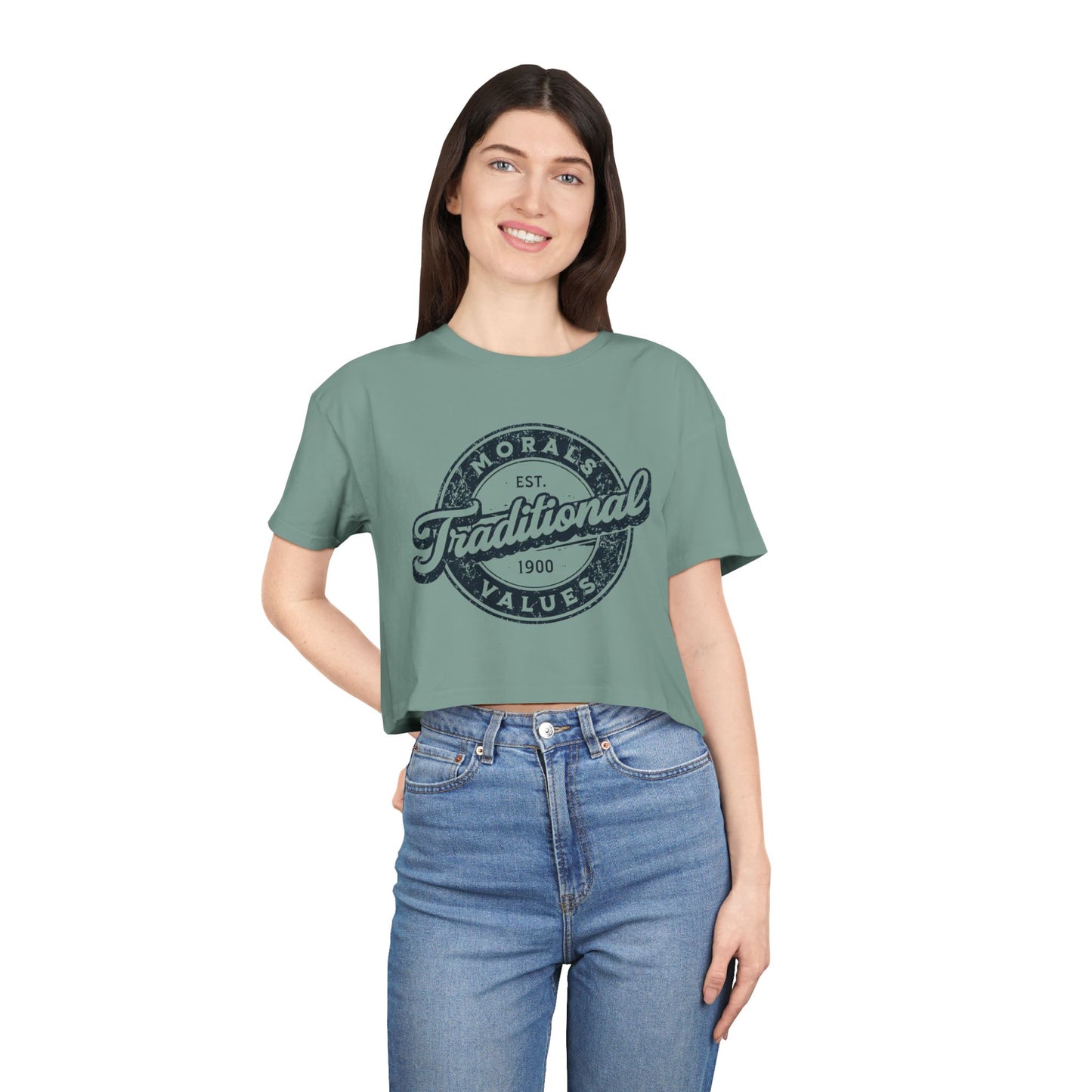 Vintage Women's Crop Tee - Perfect for Casual Chic, Fall Gatherings, Heritage Celebrations, Stylish Self-Expression and Everyday Wear