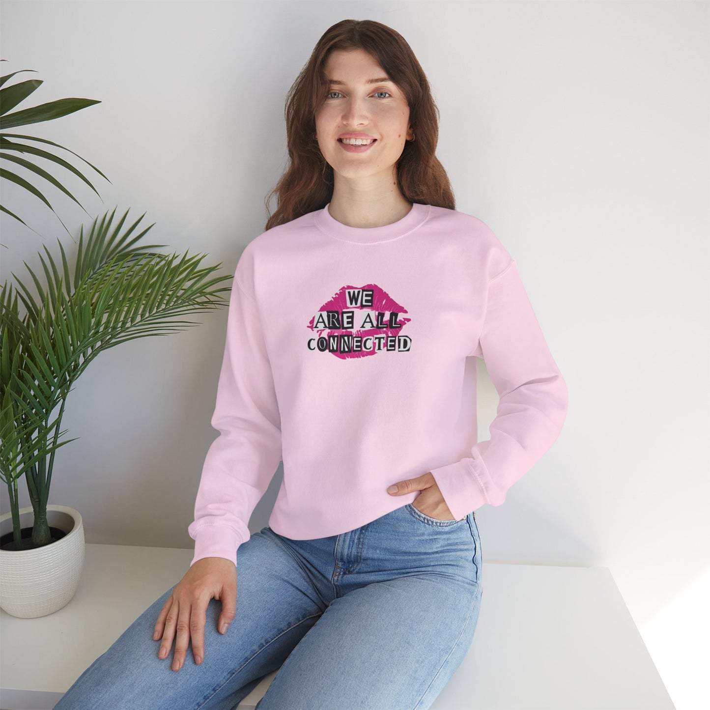 Connected & Kind Sweatshirt - Unisex Crewneck, Cozy Gift, Motivational Apparel, Positive Vibes, Friendship & Love