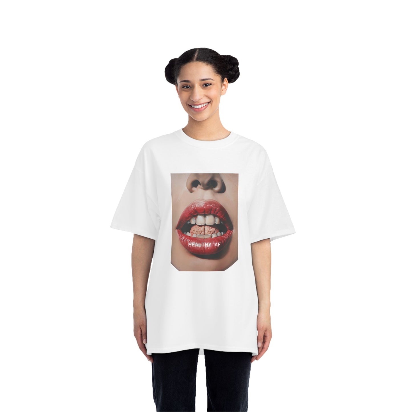 Health AF Feeding Brains, Trendy Graphic Shirt, Statement Tee, Gift for Health Enthusiasts, Casual Wear, Summer Top