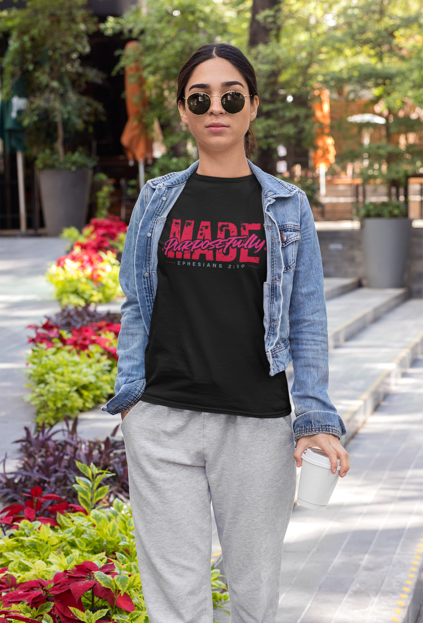 Purposeful Made Tee - Inspirational Black T-Shirt, Faith-Based Fashion, Meaningful Gift, Casual Wear, Everyday Essentials