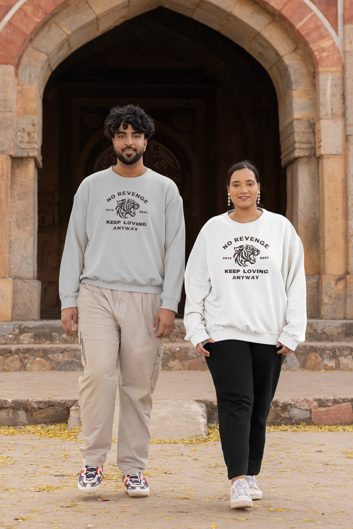 Inspirational Tiger Crewneck Sweatshirt | Keep Loving, No Revenge | Unisex Fashion | Gift for Animal Lovers | Cozy Casual Wear