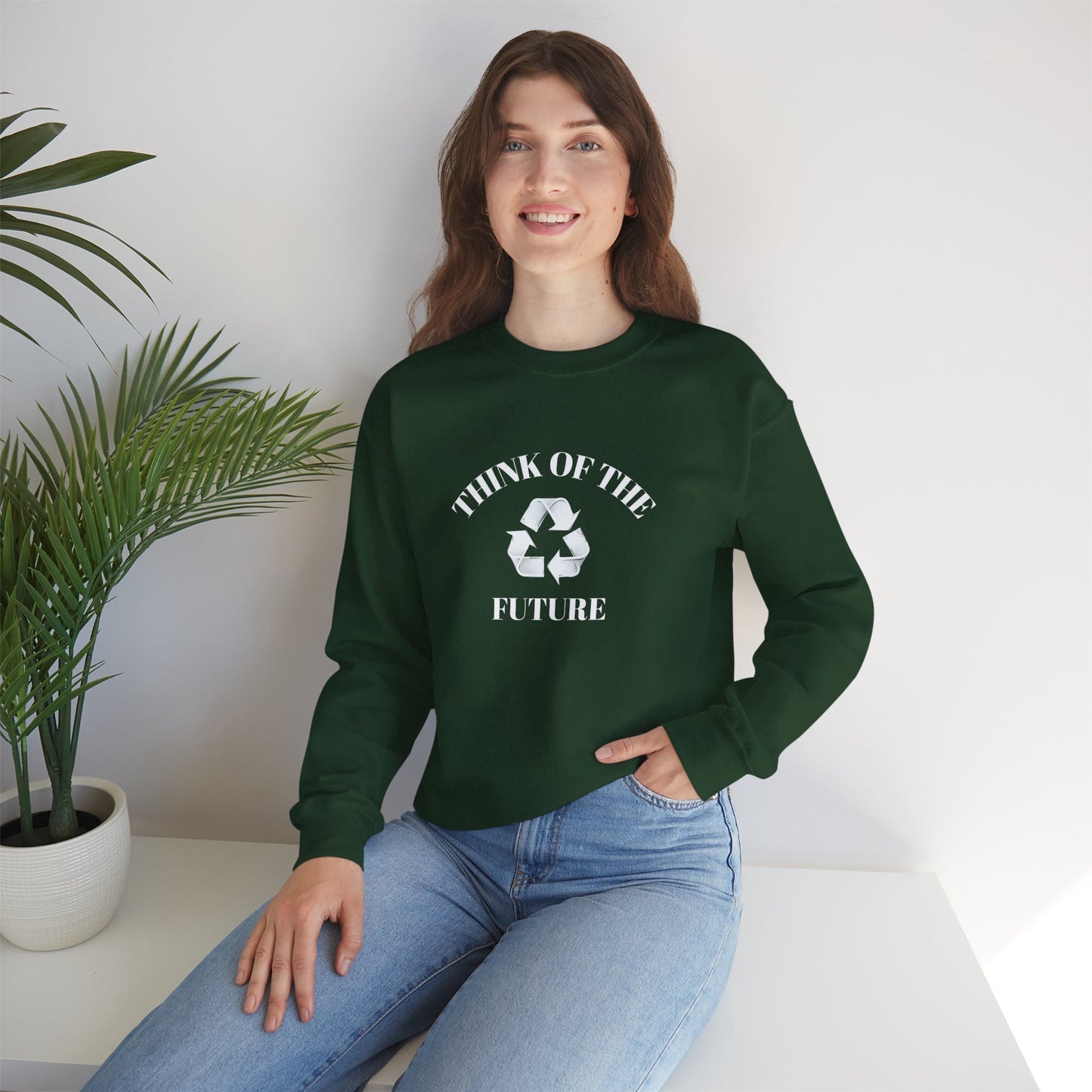 Eco-Friendly Future Crewneck Sweatshirt, Sustainable Casual Wear, Unisex Eco Sweatshirt, Perfect for Earth Day, Gift for Nature Lovers