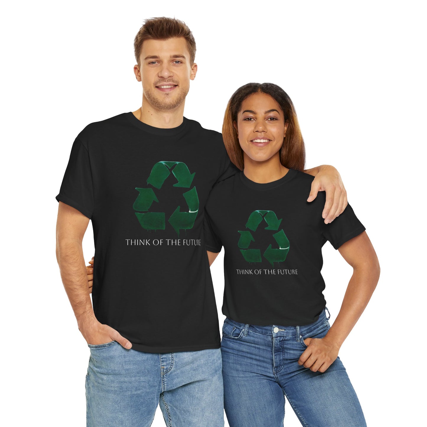 Eco-Conscious Unisex Tee - Think of the Future, Sustainable Fashion, Recycled Materials, Environmental Awareness, Casual Wear