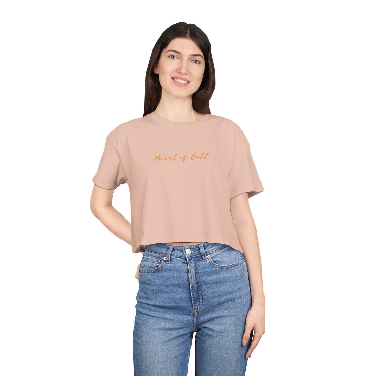 Heart of Gold Crop Tee, Casual Summer Style, Gift for Her, Trendy Fashion, Graphic Tee, Statement Shirt