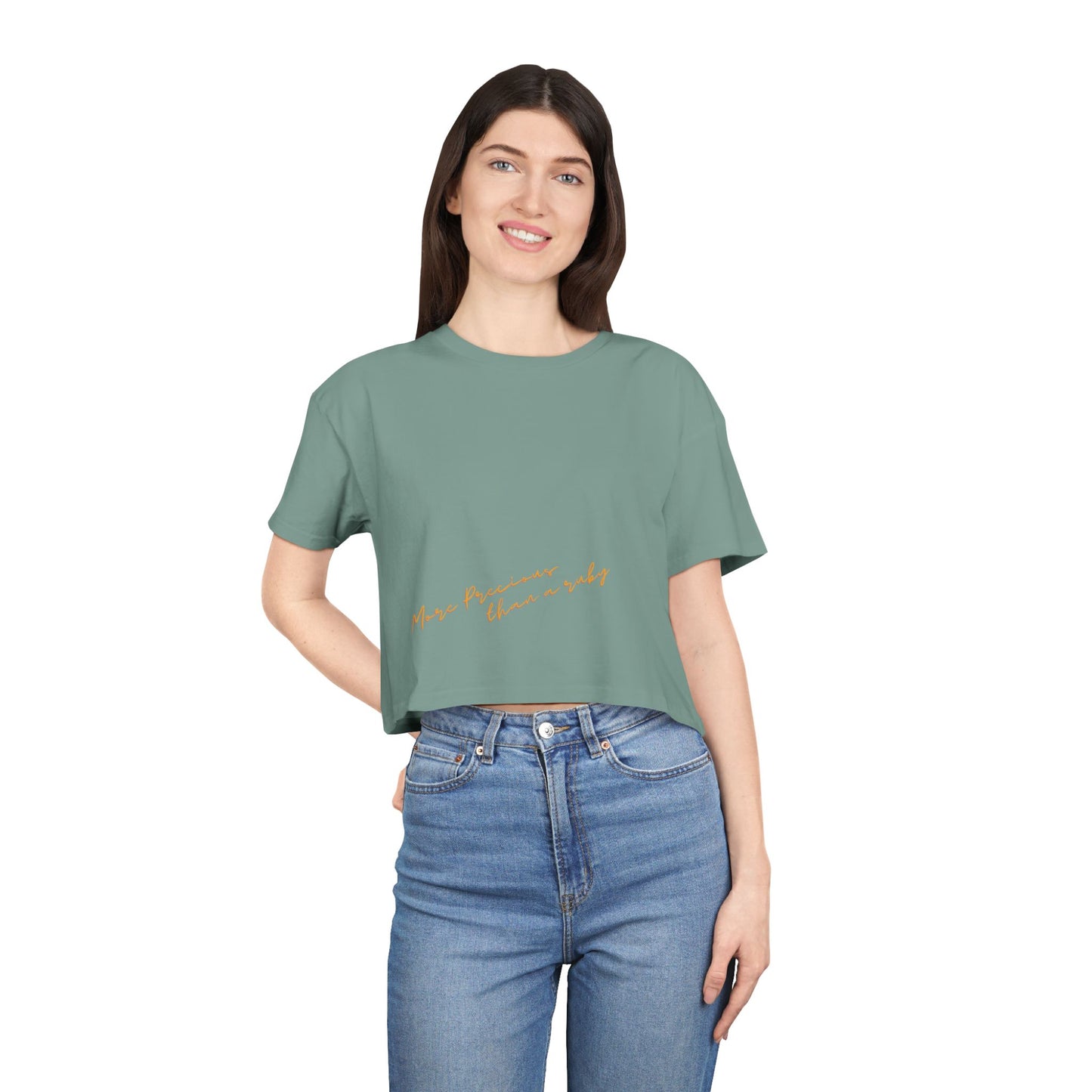 Chic Women's Crop Tee with Inspirational Quote & Gem Design, Cute Summer T-Shirt, Fashionable Gift for Her, Trendy Casual Top, Perfect [...]