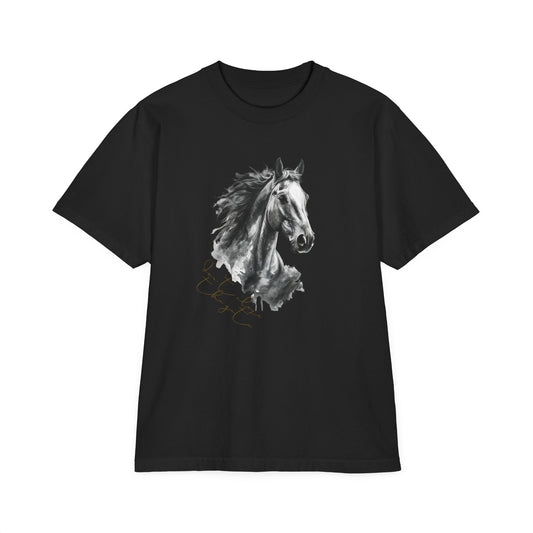 Horse-Inspired Garment-Dyed T-Shirt for Animal Lovers, Equine Art Tee, Unisex Horse Graphic Shirt, Perfect Gift for Equestrian