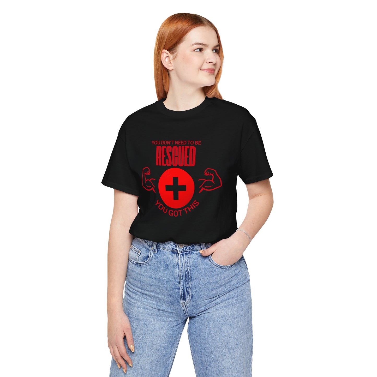 Motivational Rescue Tee - Unisex Jersey Short Sleeve Tee, Gift for Fitness Lovers, Positive Affirmation T-Shirt, Inspirational Gift