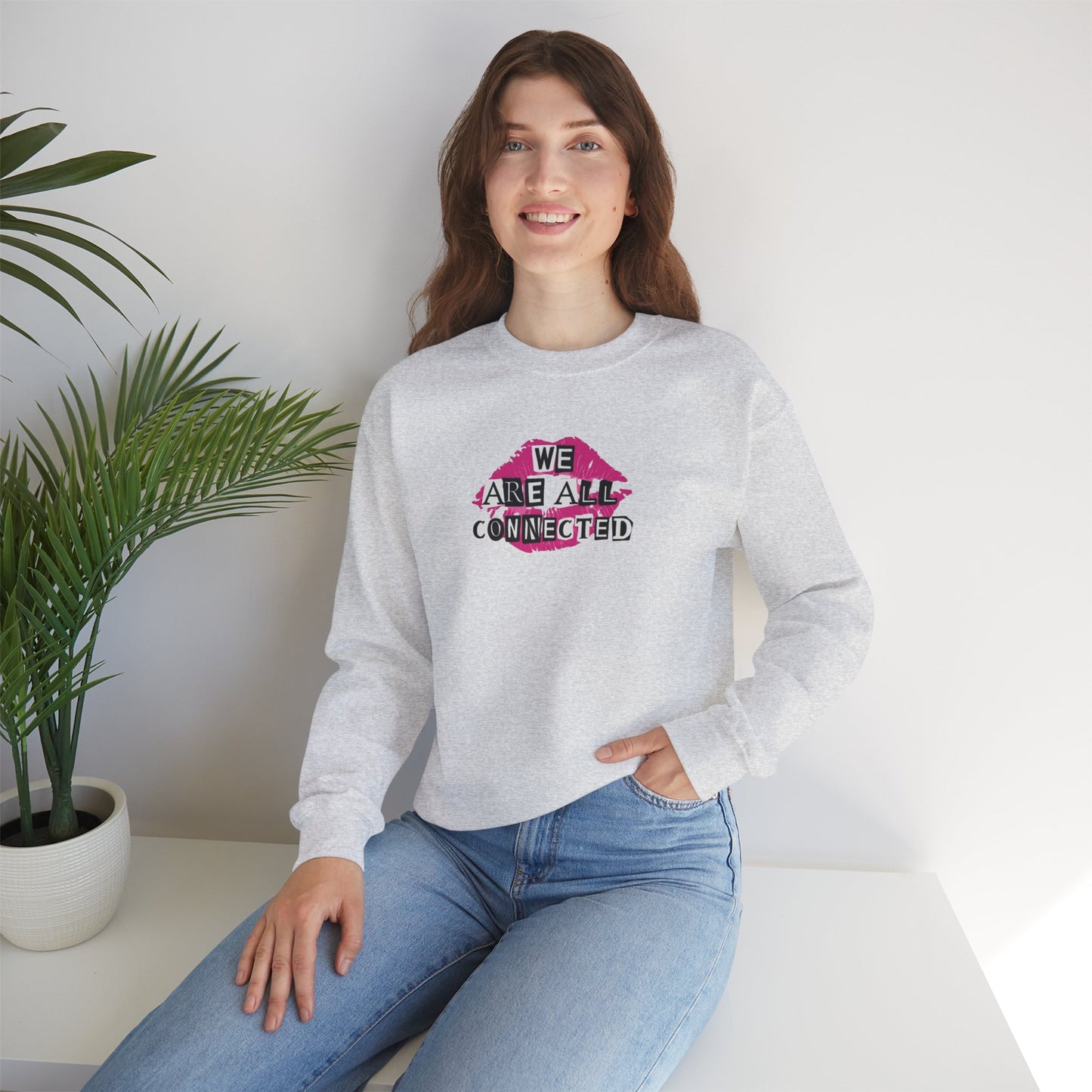 Connected & Kind Sweatshirt - Unisex Crewneck, Cozy Gift, Motivational Apparel, Positive Vibes, Friendship & Love