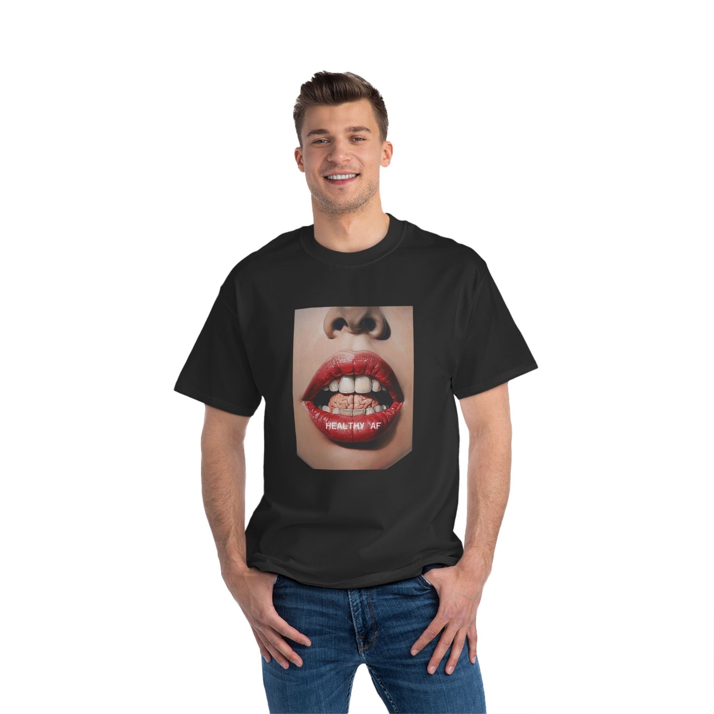 Health AF Feeding Brains, Trendy Graphic Shirt, Statement Tee, Gift for Health Enthusiasts, Casual Wear, Summer Top