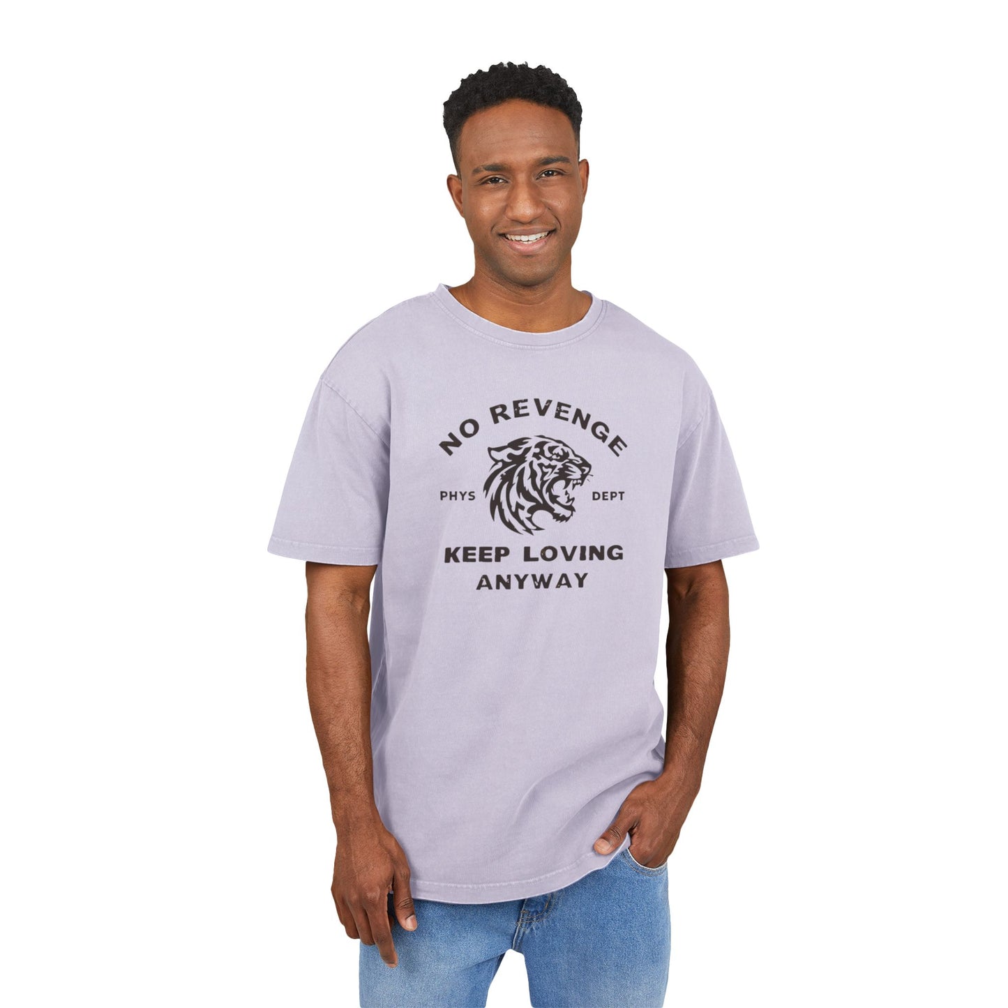 Acid Washed Oversized Tee - Keep Loving Anyway, Casual Wear, Streetwear Style