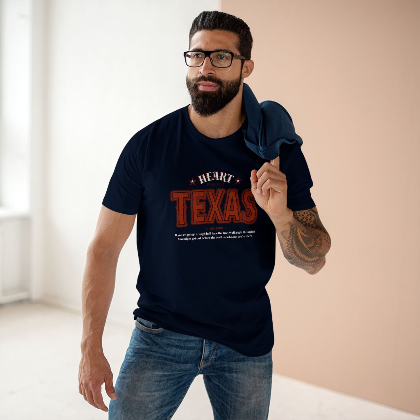 Texas Heart Staple Tee, Texas T-Shirt, Vintage Style Tee, Gift for Texans, Casual Wear, State Pride Apparel