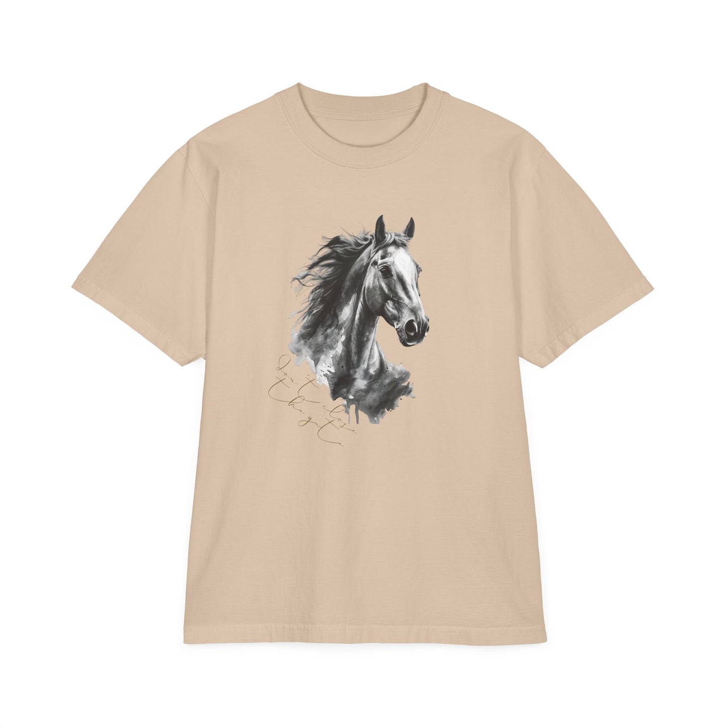 Horse-Inspired Garment-Dyed T-Shirt for Animal Lovers, Equine Art Tee, Unisex Horse Graphic Shirt, Perfect Gift for Equestrian