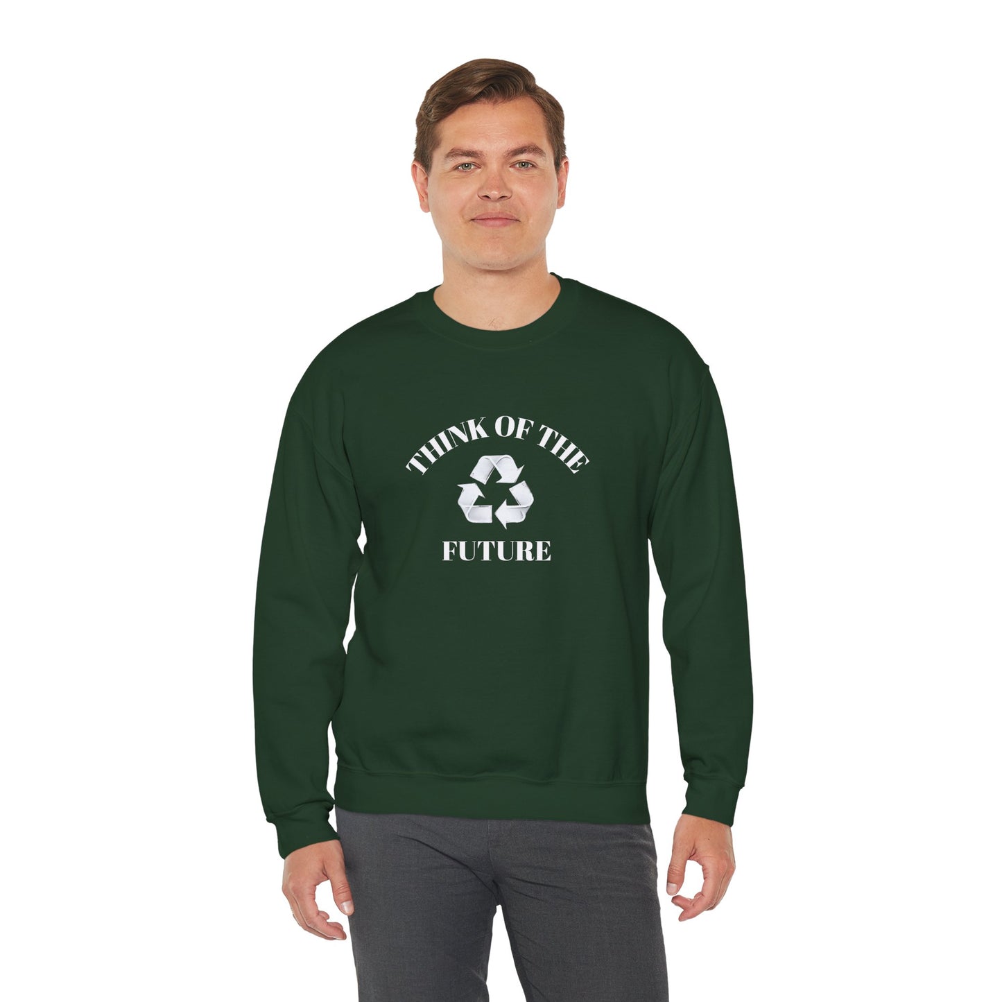 Eco-Friendly Future Crewneck Sweatshirt, Sustainable Casual Wear, Unisex Eco Sweatshirt, Perfect for Earth Day, Gift for Nature Lovers