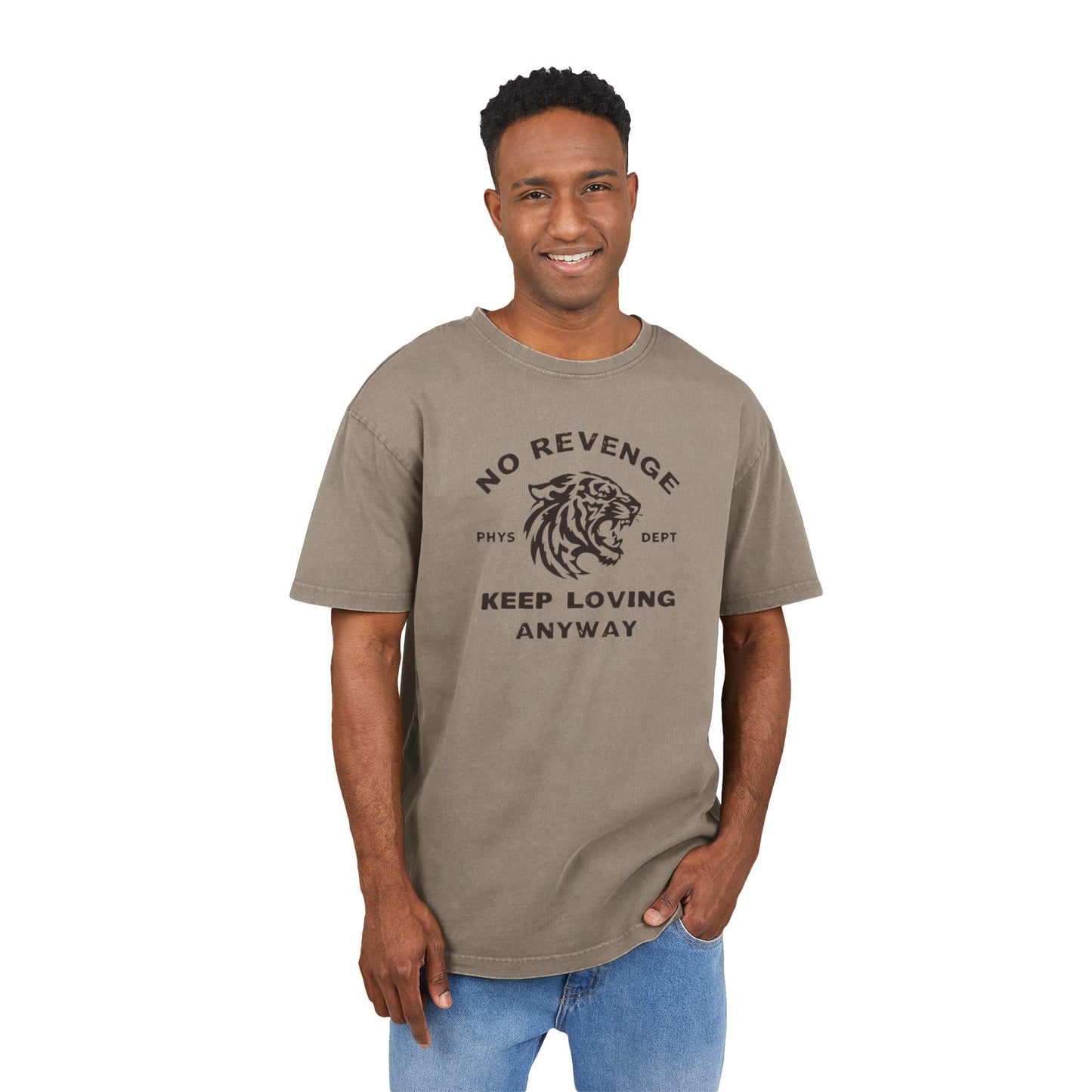 Acid Washed Oversized Tee - Keep Loving Anyway, Casual Wear, Streetwear Style