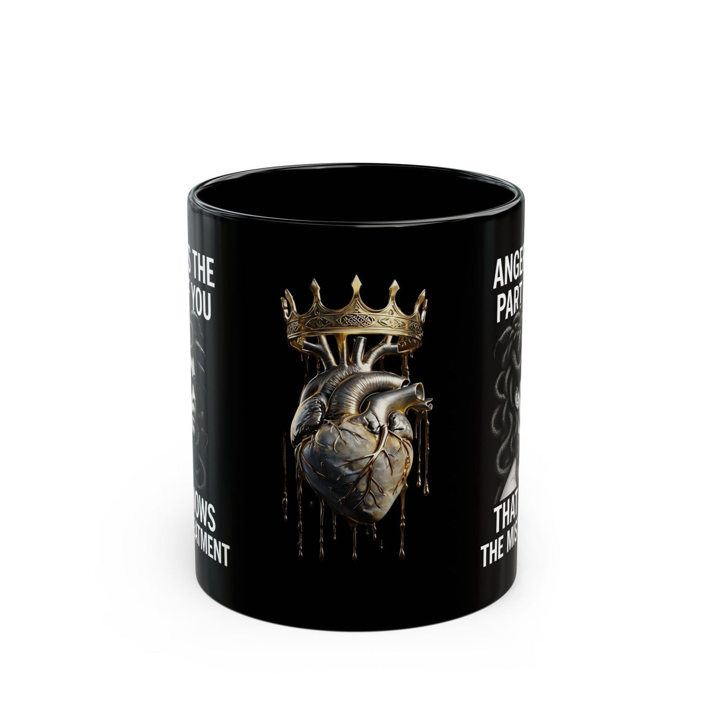 Empowering Black Mug - Medusa Design for Sip & Inspire, Gift for Strong Women, Anger Awareness, Motivational Coffee Cup