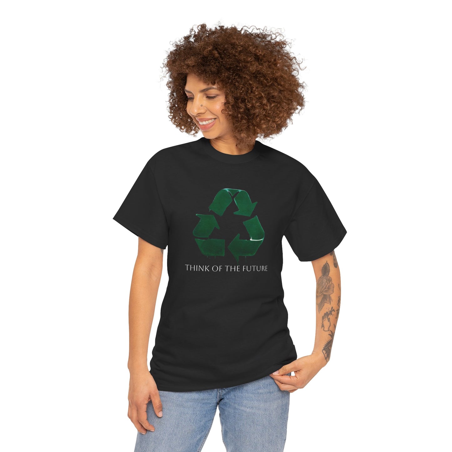 Eco-Conscious Unisex Tee - Think of the Future, Sustainable Fashion, Recycled Materials, Environmental Awareness, Casual Wear