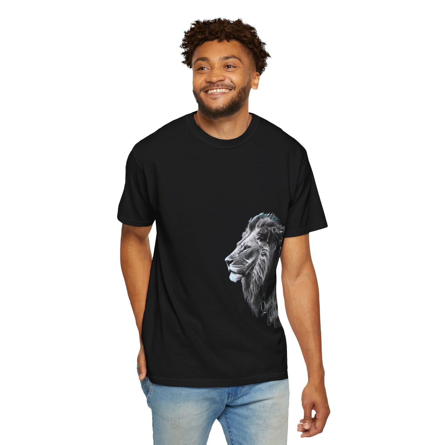 Garment-Dyed Lion Tee - Unisex, Stylish Graphic Shirt, Perfect Gift for Nature Lovers, Cozy Casual Wear, Birthday Present, Animal Lovers