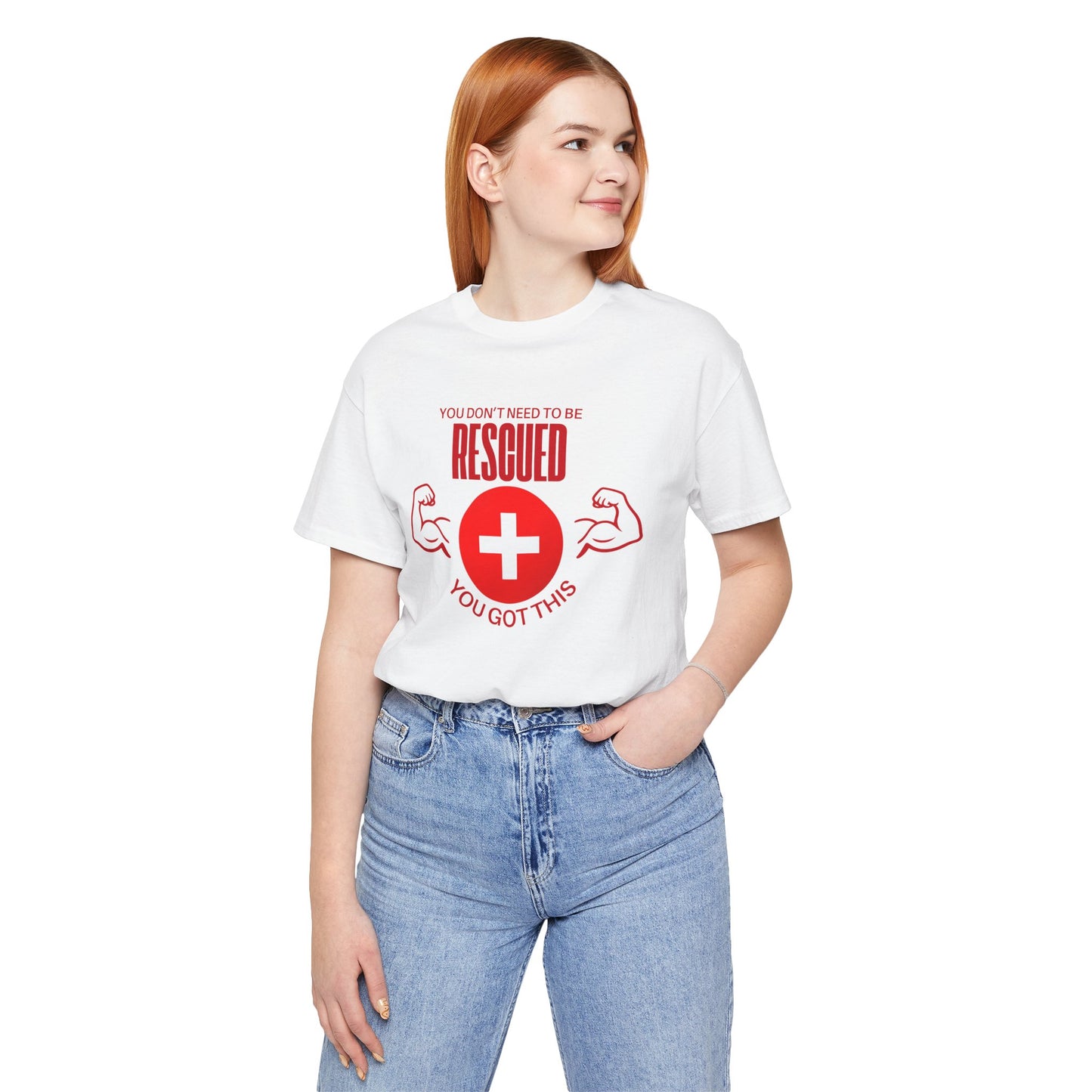 Motivational Rescue Tee - Unisex Jersey Short Sleeve Tee, Gift for Fitness Lovers, Positive Affirmation T-Shirt, Inspirational Gift