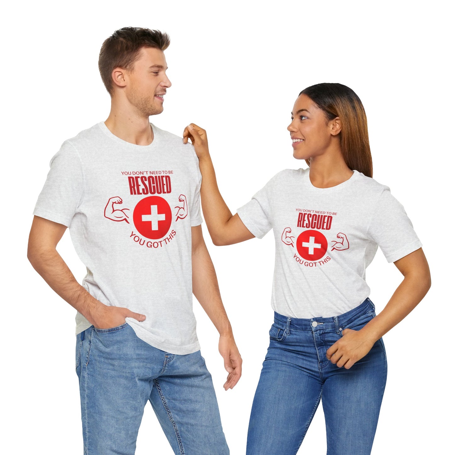 Motivational Rescue Tee - Unisex Jersey Short Sleeve Tee, Gift for Fitness Lovers, Positive Affirmation T-Shirt, Inspirational Gift