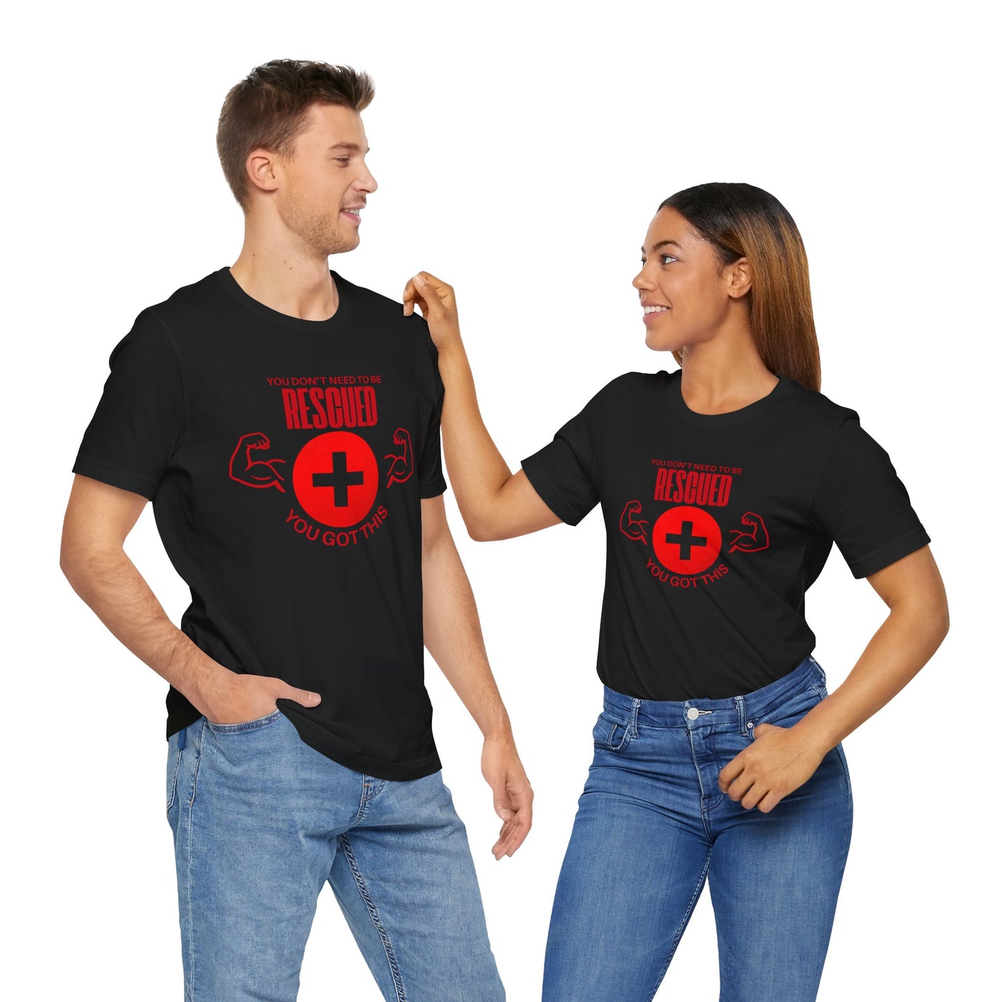 Motivational Rescue Tee - Unisex Jersey Short Sleeve Tee, Gift for Fitness Lovers, Positive Affirmation T-Shirt, Inspirational Gift