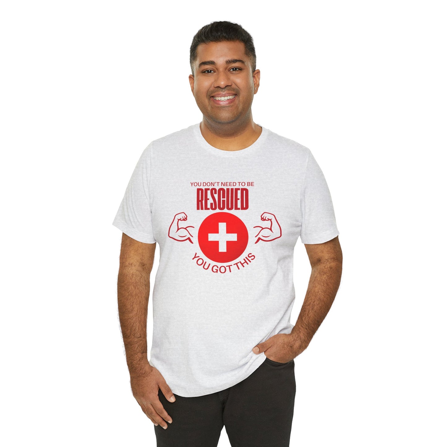 Motivational Rescue Tee - Unisex Jersey Short Sleeve Tee, Gift for Fitness Lovers, Positive Affirmation T-Shirt, Inspirational Gift