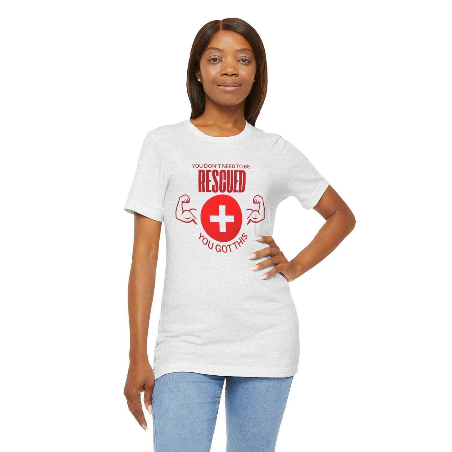 Motivational Rescue Tee - Unisex Jersey Short Sleeve Tee, Gift for Fitness Lovers, Positive Affirmation T-Shirt, Inspirational Gift