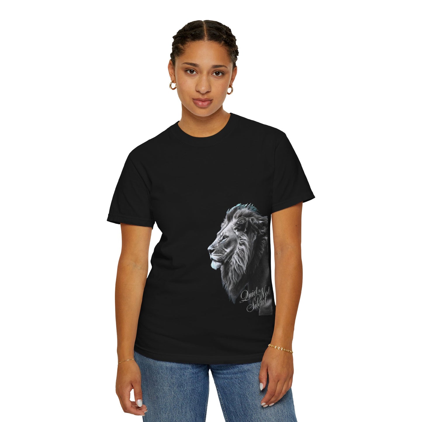 Garment-Dyed Lion Tee - Unisex, Stylish Graphic Shirt, Perfect Gift for Nature Lovers, Cozy Casual Wear, Birthday Present, Animal Lovers