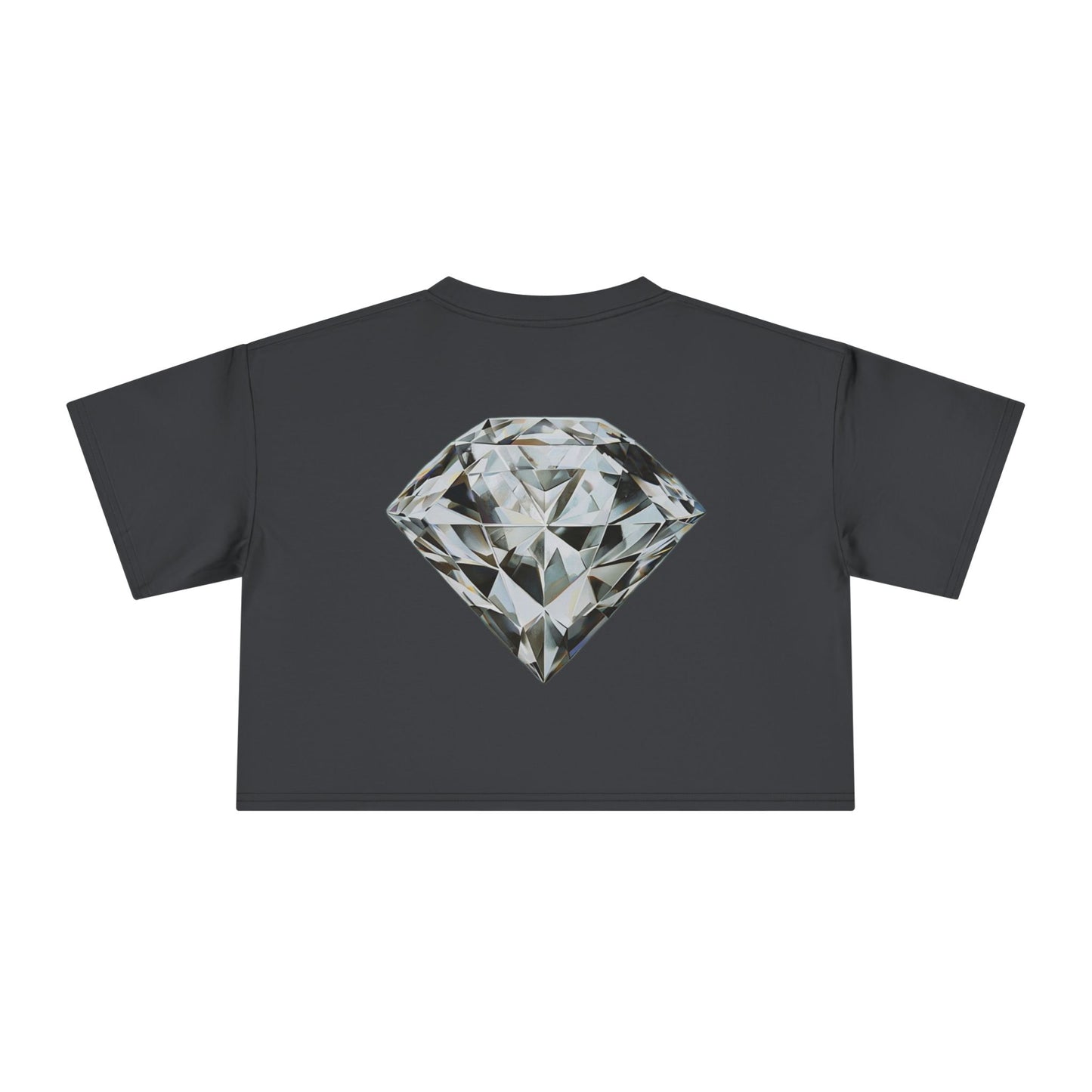 Stylish Women's Crop Tee with Fun Text and Diamond Design, Trendy Summer Top, Gift for Her, Casual T-Shirt, Fashionable Weekend Wear