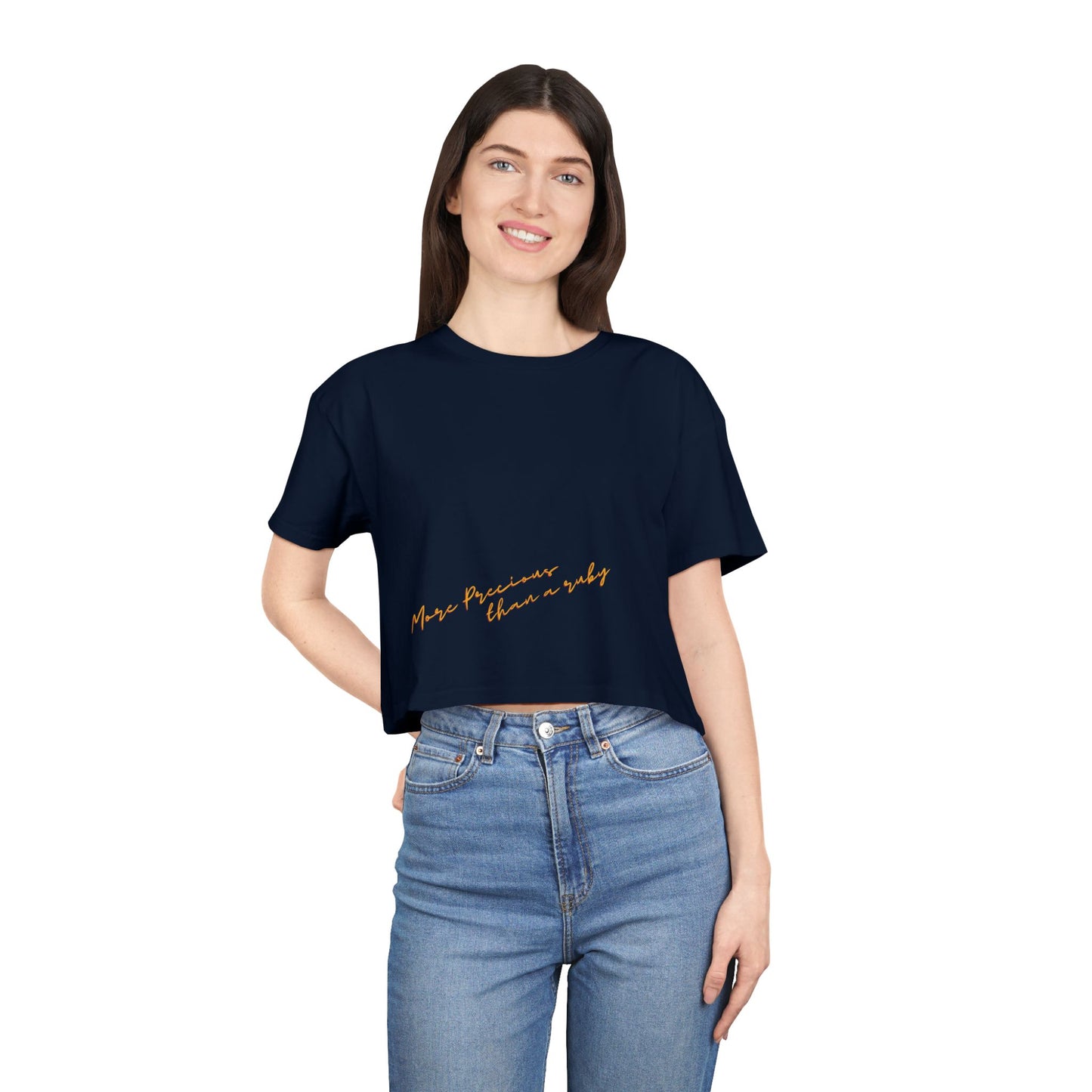 Chic Women's Crop Tee with Inspirational Quote & Gem Design, Cute Summer T-Shirt, Fashionable Gift for Her, Trendy Casual Top, Perfect [...]