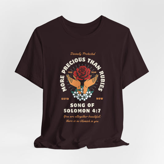 More Precious Than Rubies Unisex Tee - Inspirational Faith-Based Shirt, Christian Apparel, Gift for Her, Spiritual T-Shirt, Bible Verse Tee
