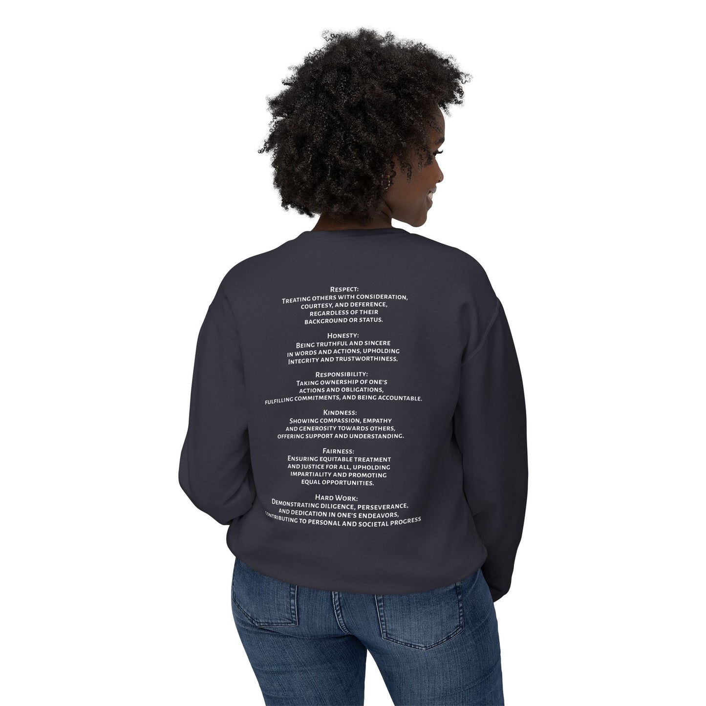 Unisex Crewneck Sweatshirt: Traditional Morals, Casual Wear, Gift for Him/Her, Cozy Layering, Everyday Style