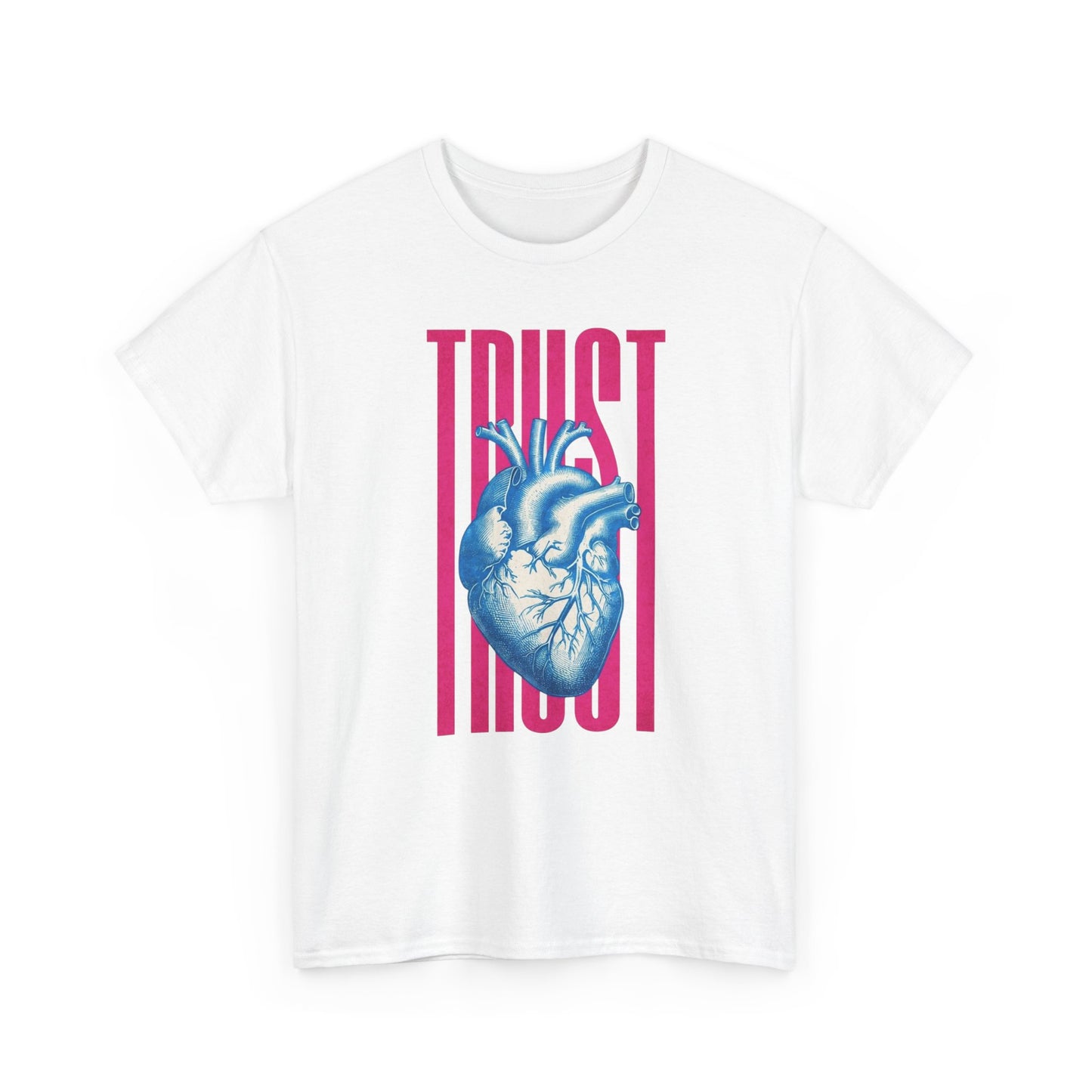 Trust Heart Unisex Heavy Cotton Tee | Casual Streetwear, Gift for Friends, Inspirational Apparel, Motivational Fashion, Heart Graphic Tee