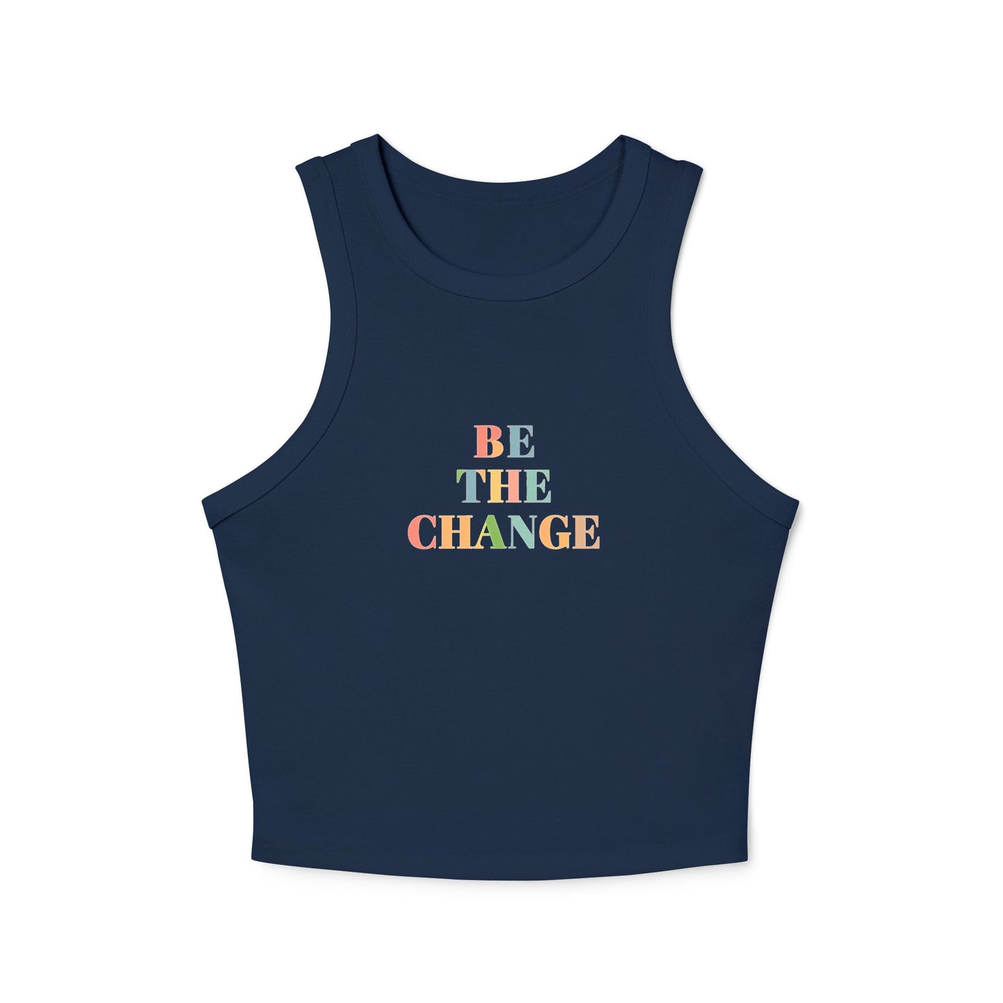 Empowering Womens Racer Tank Top Be The Change Motivational Tee, Summer Top, Workout Wear, Casual Outfit, Gift for Her