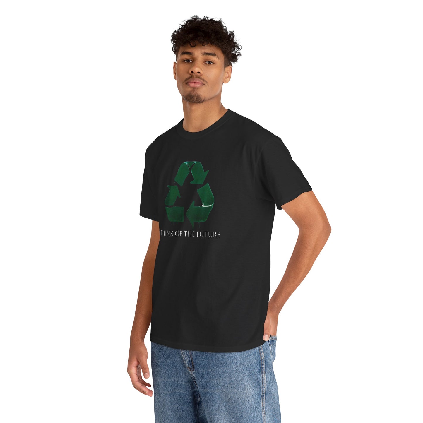 Eco-Conscious Unisex Tee - Think of the Future, Sustainable Fashion, Recycled Materials, Environmental Awareness, Casual Wear