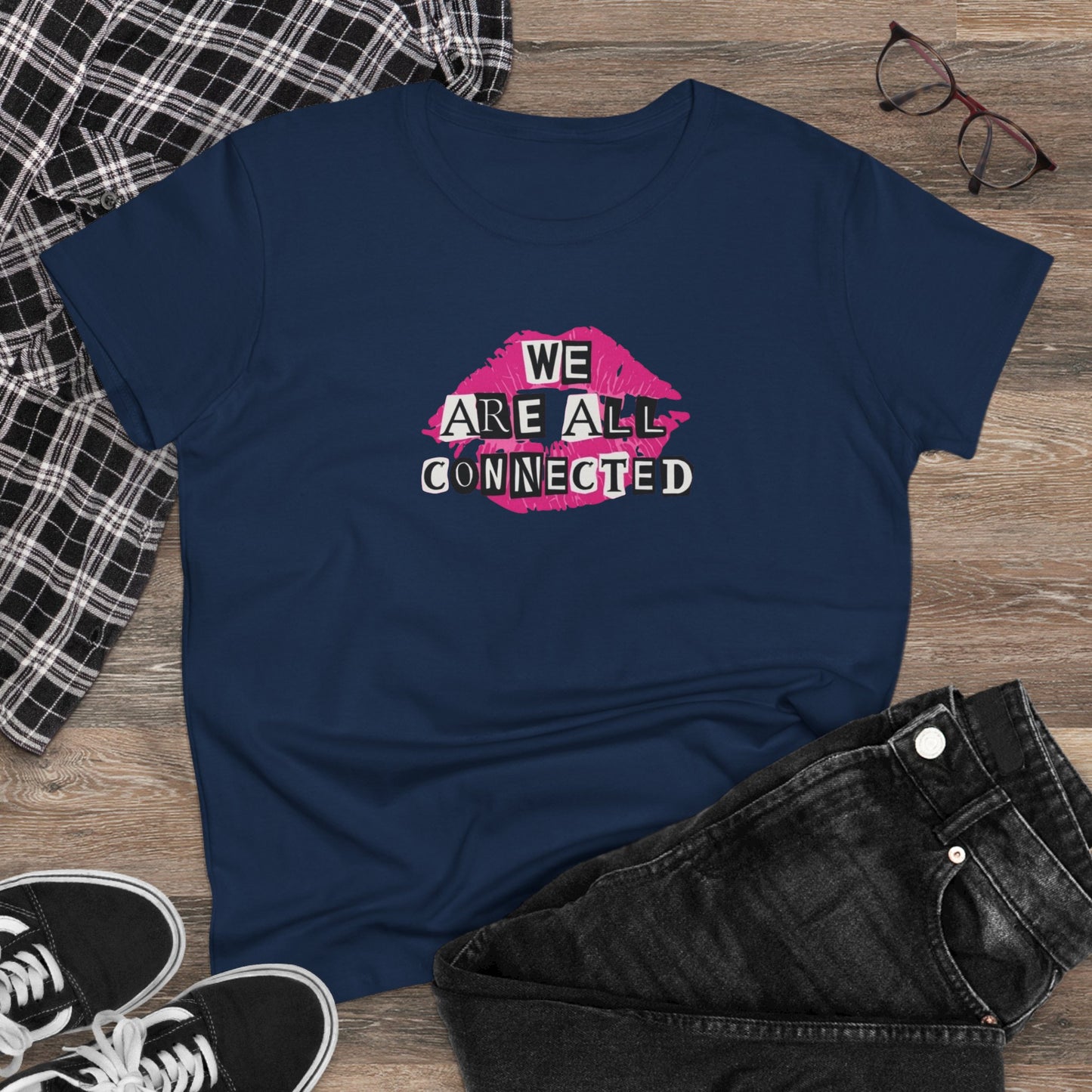 Women's Kindness Graphic Tee | Connection and Kindness Shirt for Everyday Wear, Gift for Friends, Inspirational Apparel
