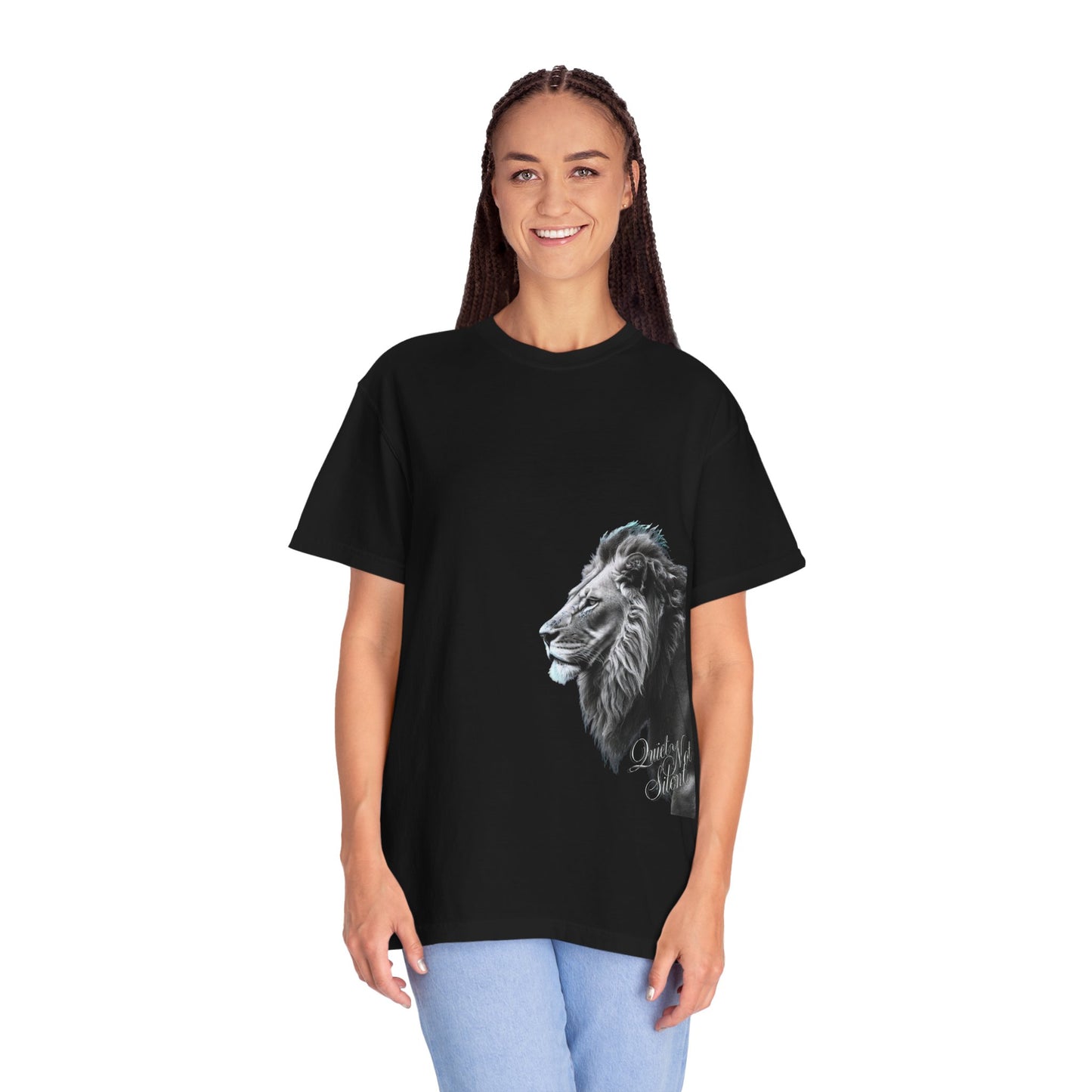 Garment-Dyed Lion Tee - Unisex, Stylish Graphic Shirt, Perfect Gift for Nature Lovers, Cozy Casual Wear, Birthday Present, Animal Lovers