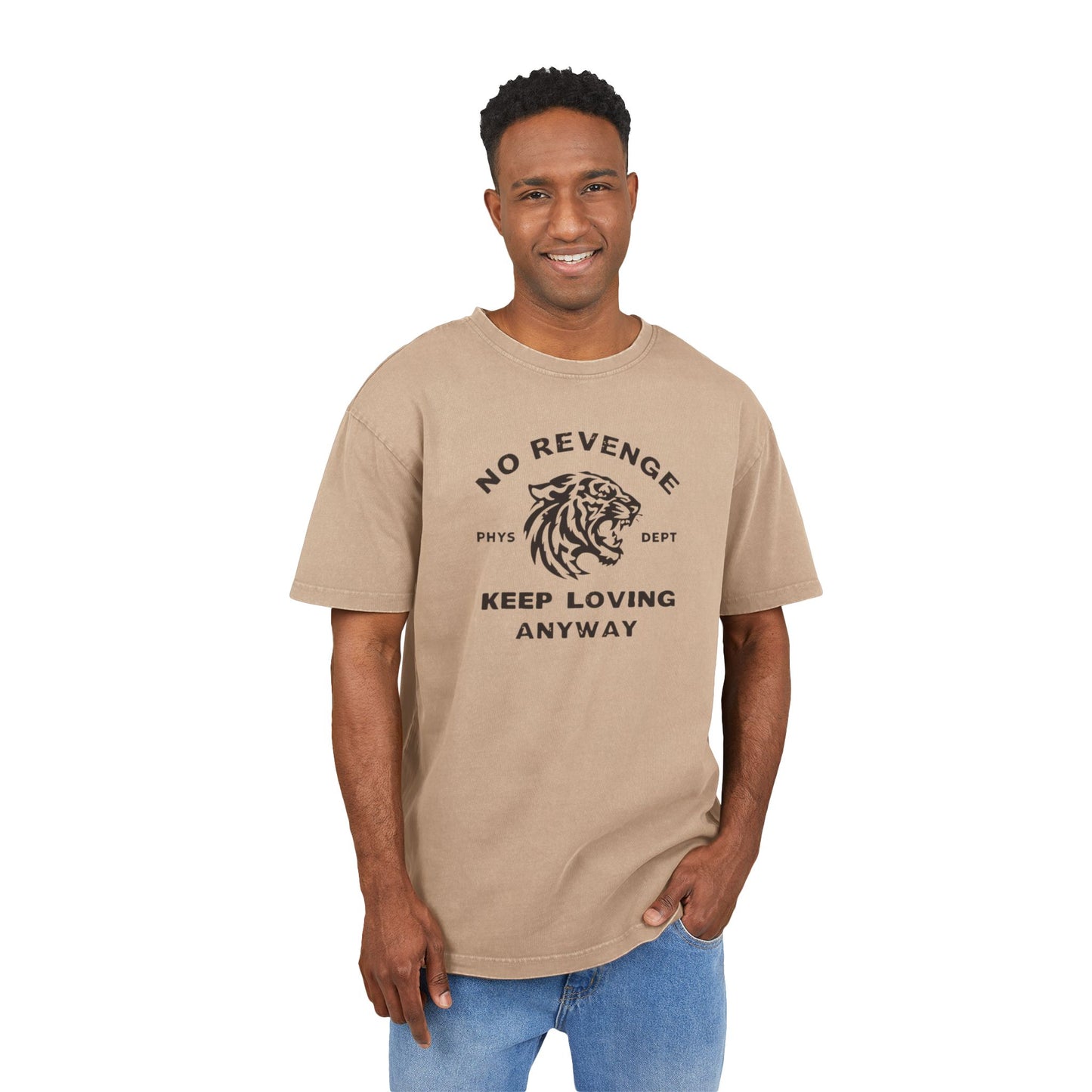 Acid Washed Oversized Tee - Keep Loving Anyway, Casual Wear, Streetwear Style