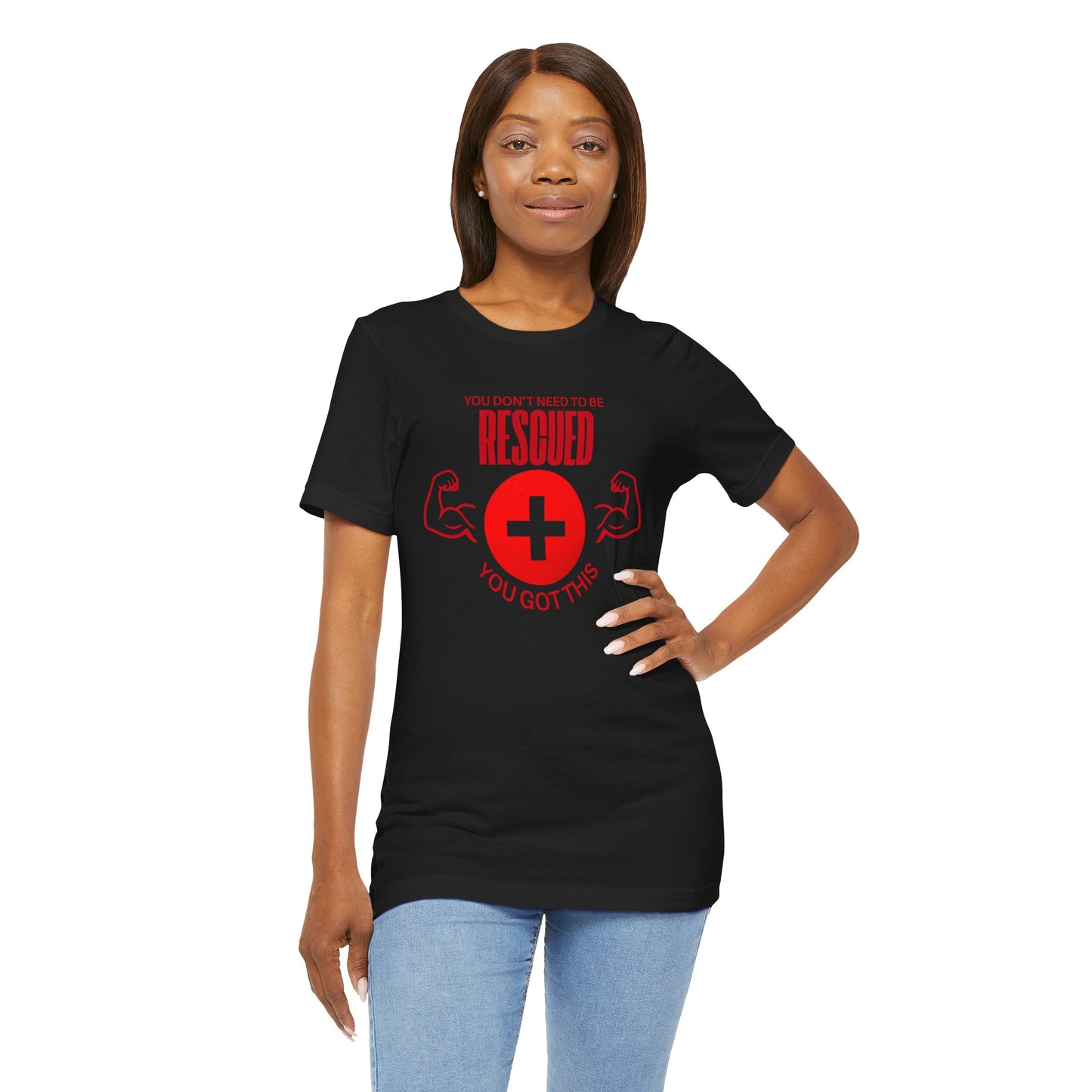 Motivational Rescue Tee - Unisex Jersey Short Sleeve Tee, Gift for Fitness Lovers, Positive Affirmation T-Shirt, Inspirational Gift