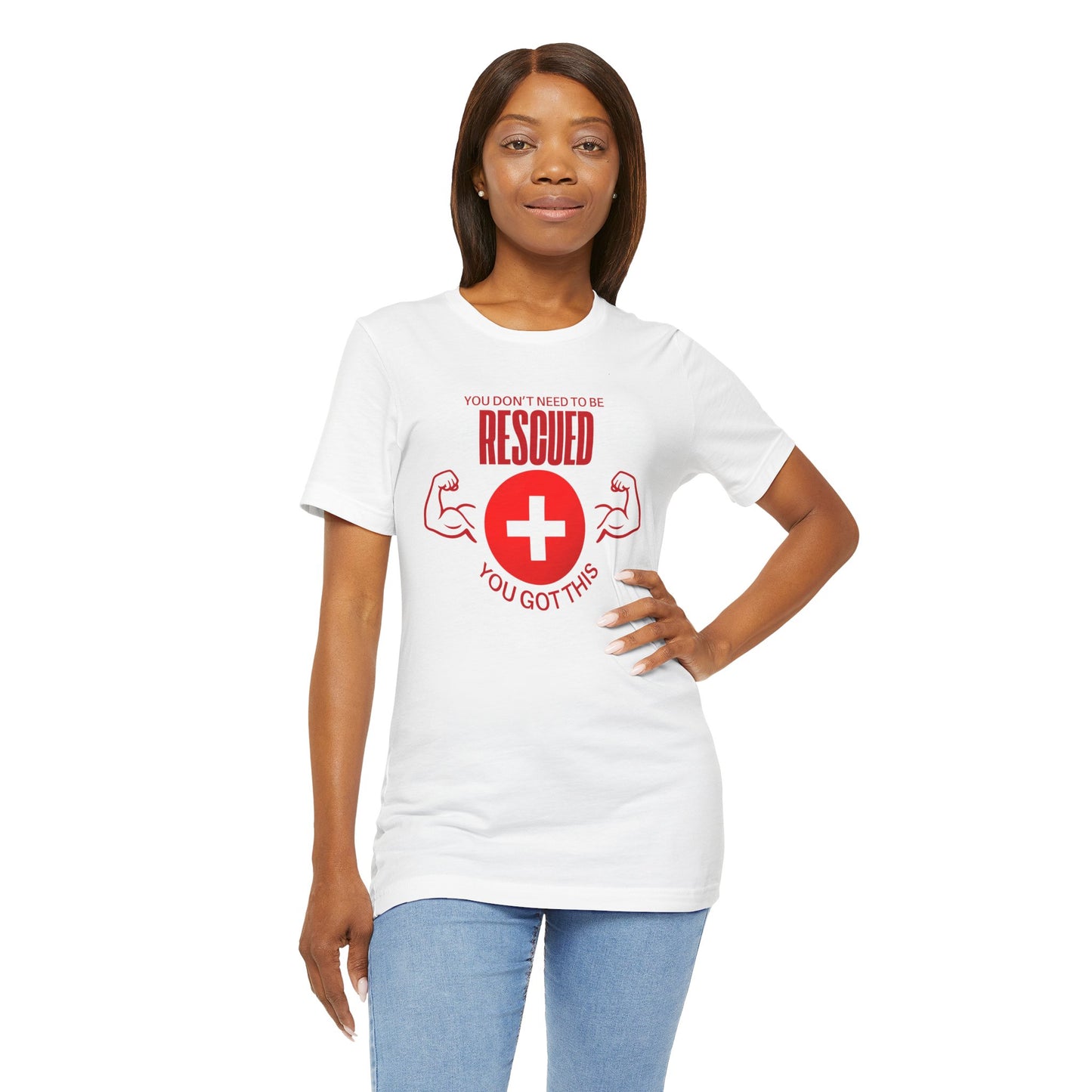 Motivational Rescue Tee - Unisex Jersey Short Sleeve Tee, Gift for Fitness Lovers, Positive Affirmation T-Shirt, Inspirational Gift