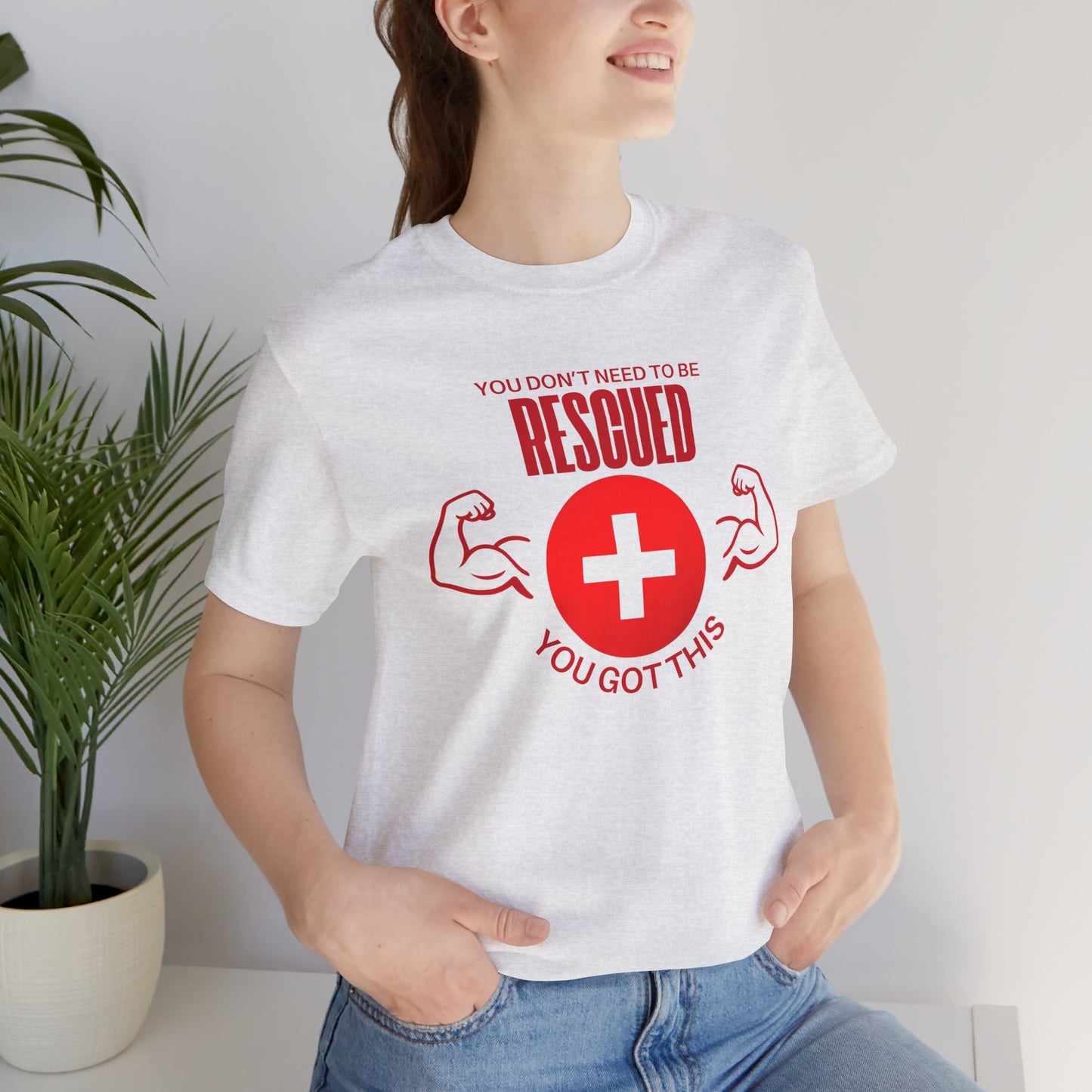 Motivational Rescue Tee - Unisex Jersey Short Sleeve Tee, Gift for Fitness Lovers, Positive Affirmation T-Shirt, Inspirational Gift