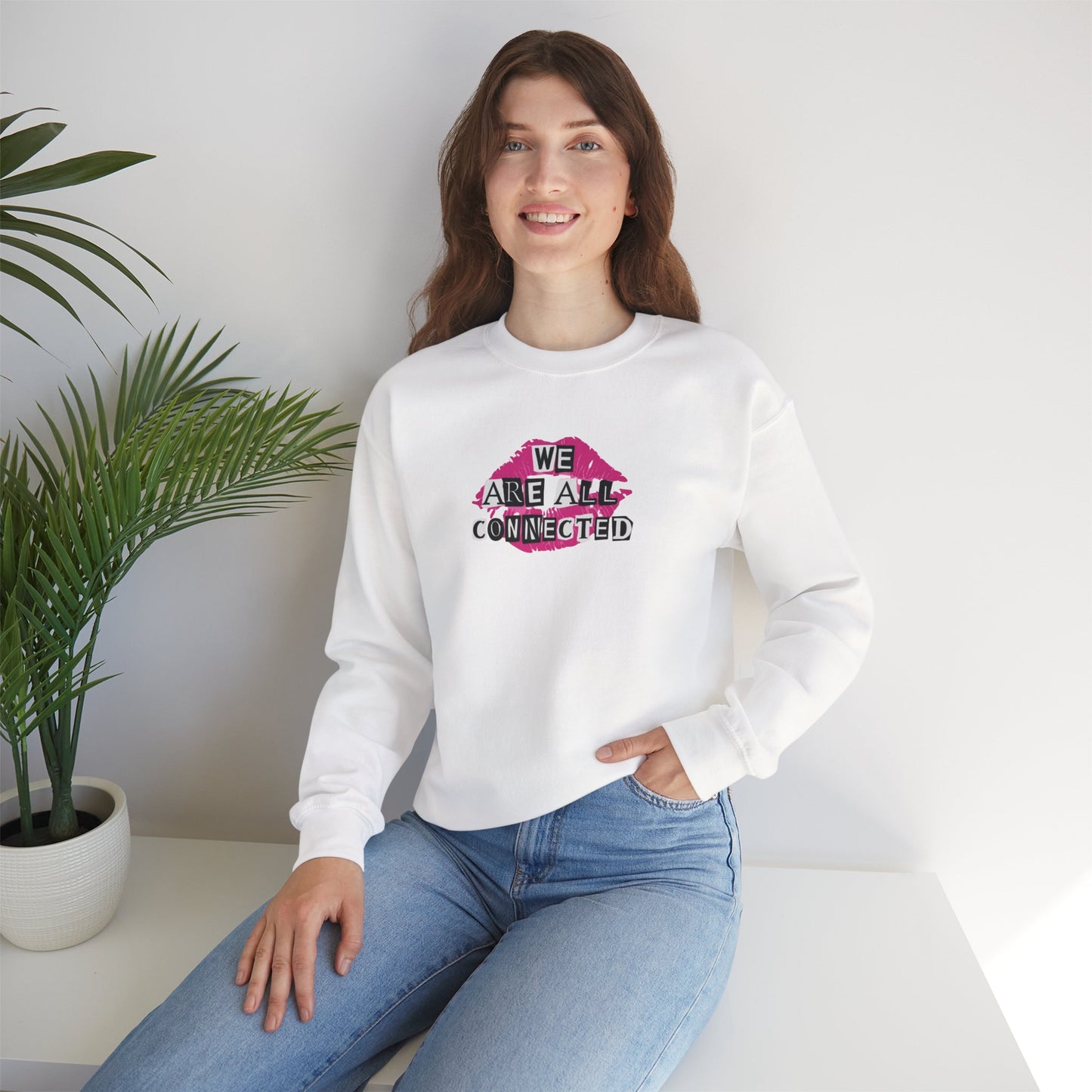 Connected & Kind Sweatshirt - Unisex Crewneck, Cozy Gift, Motivational Apparel, Positive Vibes, Friendship & Love