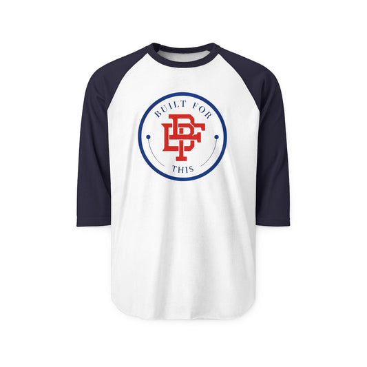 Built for This Unisex Three-Quarter Sleeve Raglan Shirt - Comfortable, Casual Wear for All Seasons, Great for Gifts, Sports, Workouts