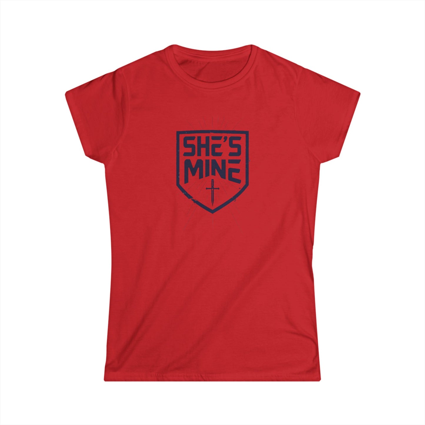 She's Mine Women's Softstyle Tee, Cute Couple Shirt, Valentine's Day Gift, Anniversary Tee, Relationship T-Shirt, Love Apparel