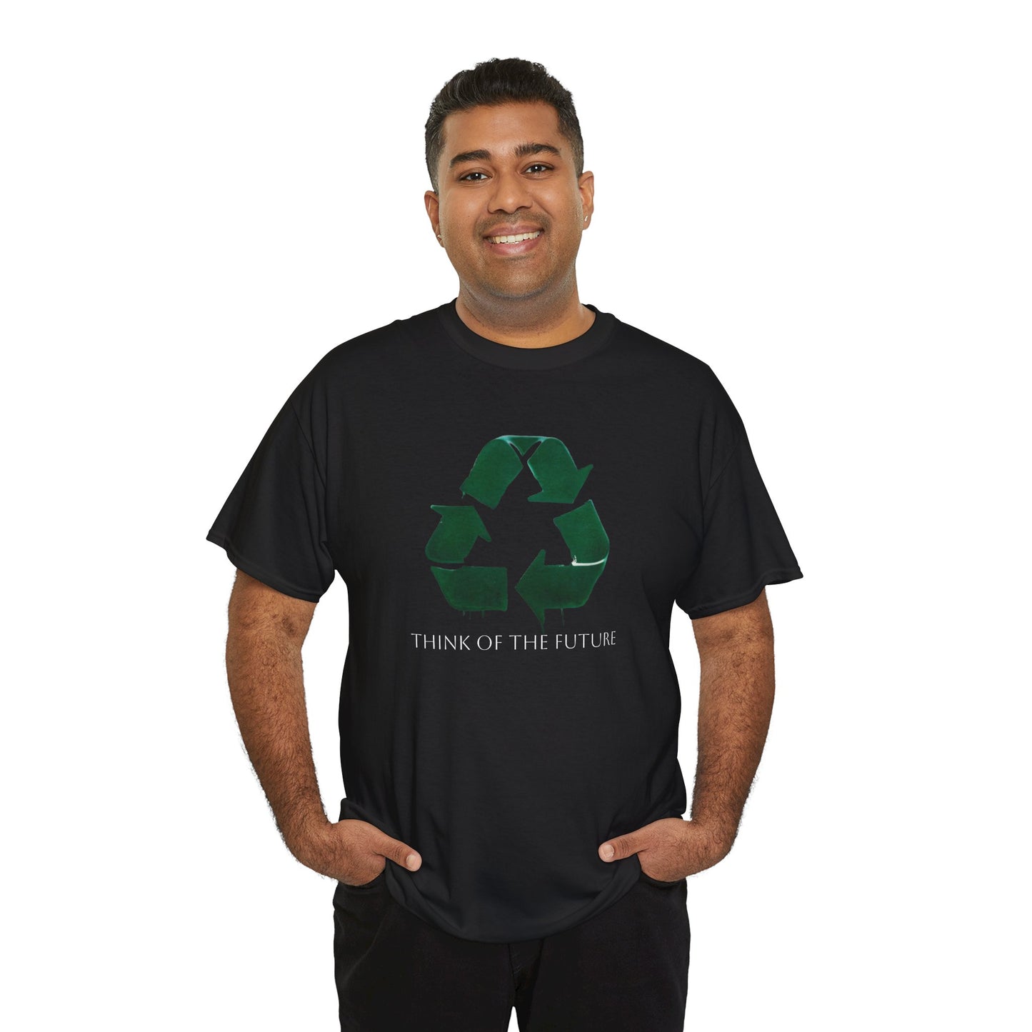 Eco-Conscious Unisex Tee - Think of the Future, Sustainable Fashion, Recycled Materials, Environmental Awareness, Casual Wear