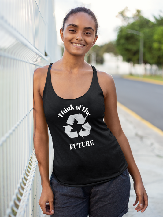 Eco-Friendly Women's Racerback Tank, Sustainable Fitness Top, Recycling Motivational Shirt, Environmental Awareness Apparel, Gift for [...]