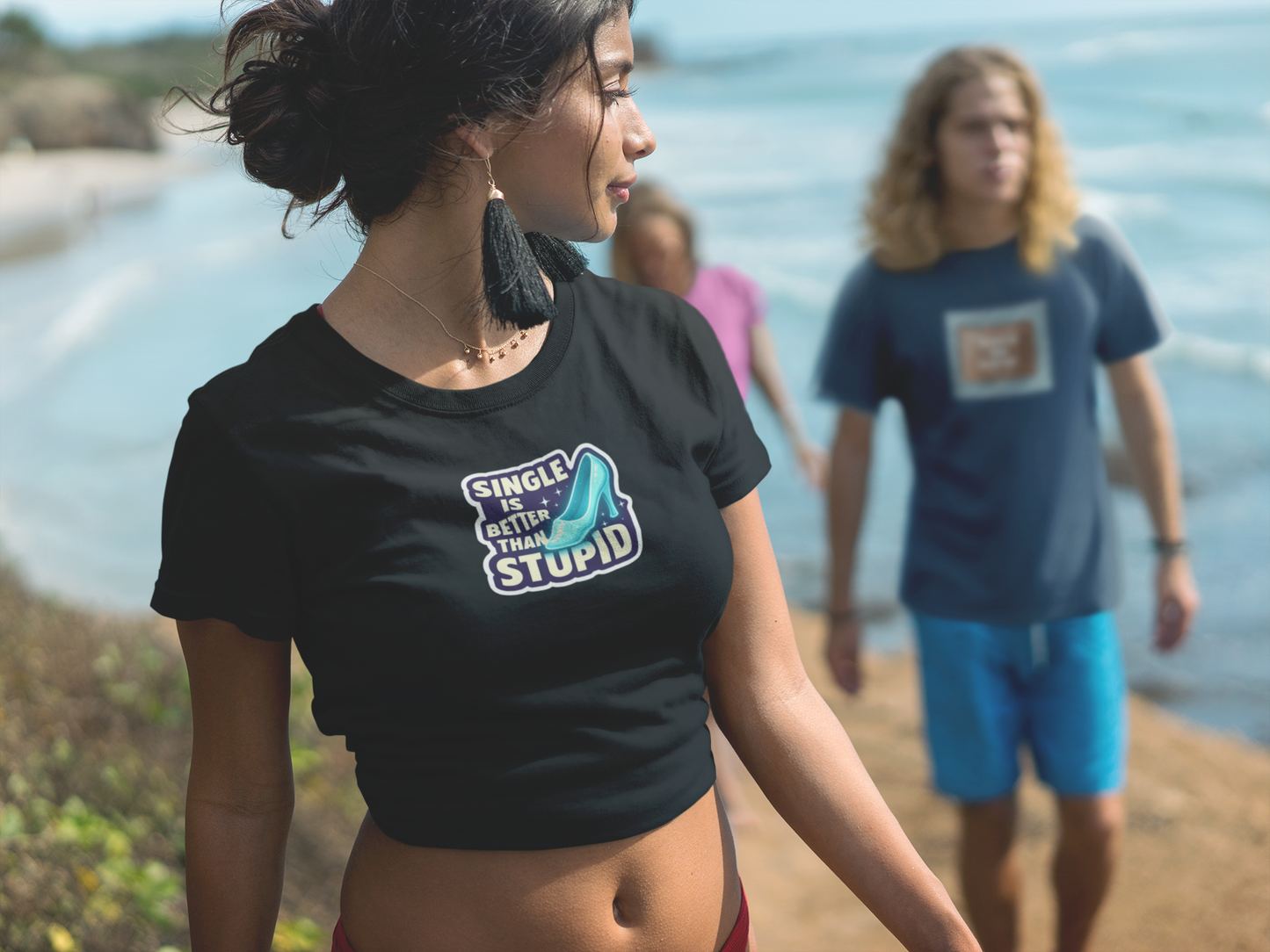 Women's Softstyle Tee: Single is Better Than Stupid, Casual Graphic Tee, Funny Gift for Singles