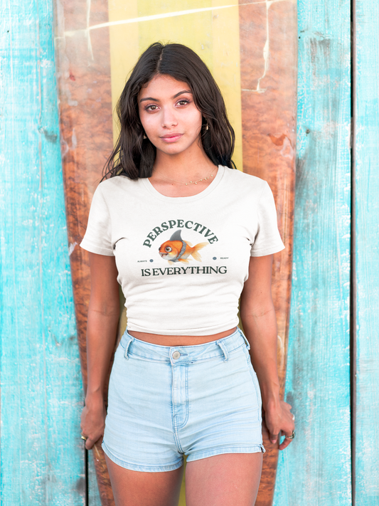 Goldfish Perspective Women's Softstyle Tee, Inspirational Shirt, Fish Lovers Gift, Casual Top, Cute Graphic Tee