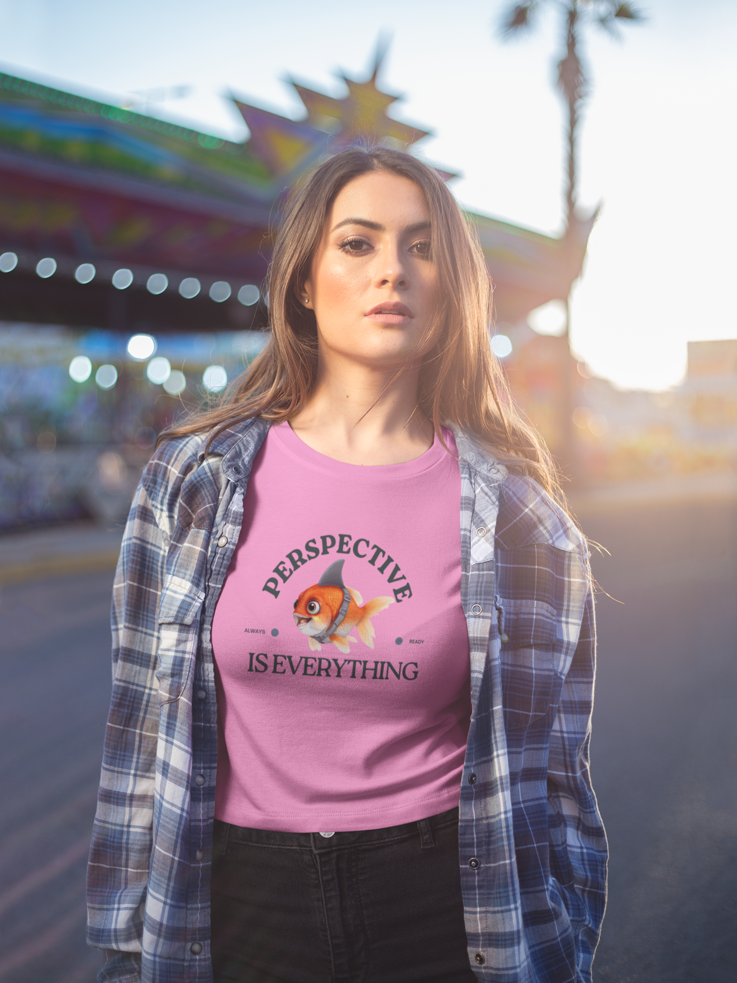 Goldfish Perspective Women's Softstyle Tee, Inspirational Shirt, Fish Lovers Gift, Casual Top, Cute Graphic Tee