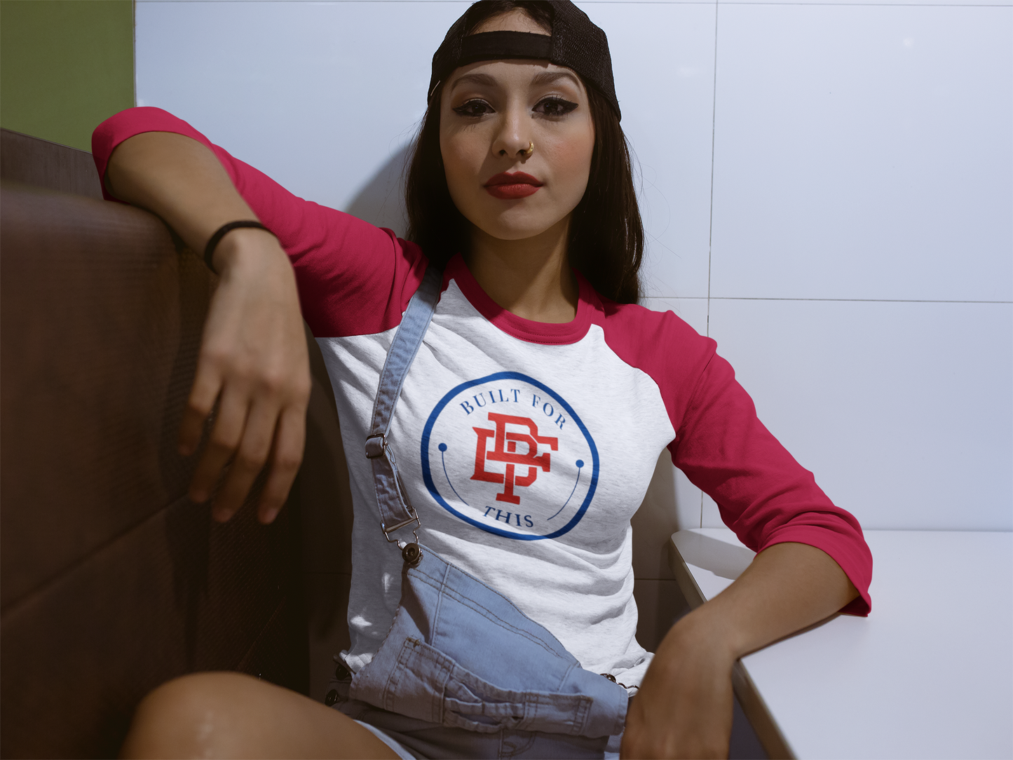 Built for This Unisex Three-Quarter Sleeve Raglan Shirt - Comfortable, Casual Wear for All Seasons, Great for Gifts, Sports, Workouts