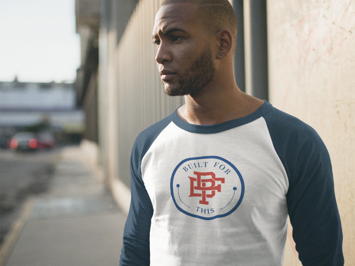 Built for This Unisex Three-Quarter Sleeve Raglan Shirt - Comfortable, Casual Wear for All Seasons, Great for Gifts, Sports, Workouts